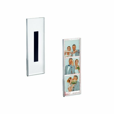 AZAR DISPLAYS Clear Acrylic 2'' x 7'' Magnetic U-Frame, 2PK 129907-GS-2PK